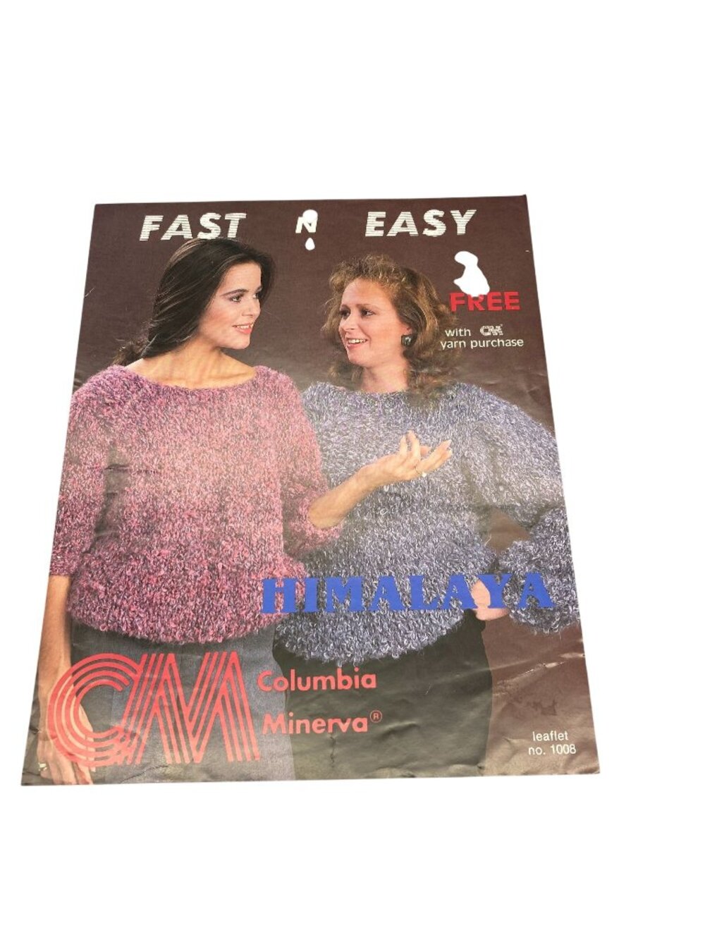 Vintage Patterns Columbia Minerva Fast N Easy Himalaya Knit 1980s 3/4 and Long